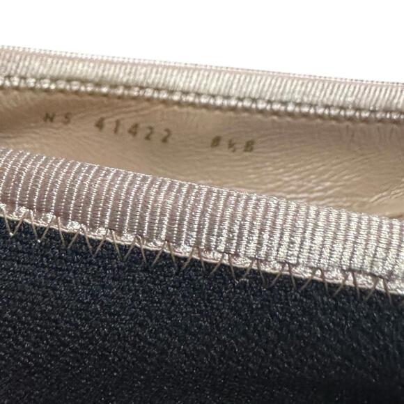 NIB Salvatore Ferragamo Varina Flats Black Cream Bow Ballet Shoes Sz 8.5 Fabric - Picture 6 of 7